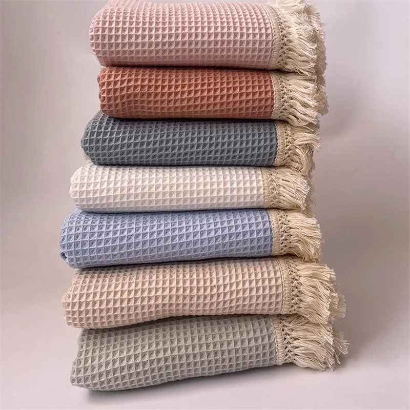 

Muslin Baby Blanket Newborn Tassel Receiving Blankets Organic Cotton Soft Baby Swaddle Wrap Crib Stroller Blanket Bedding Quilt