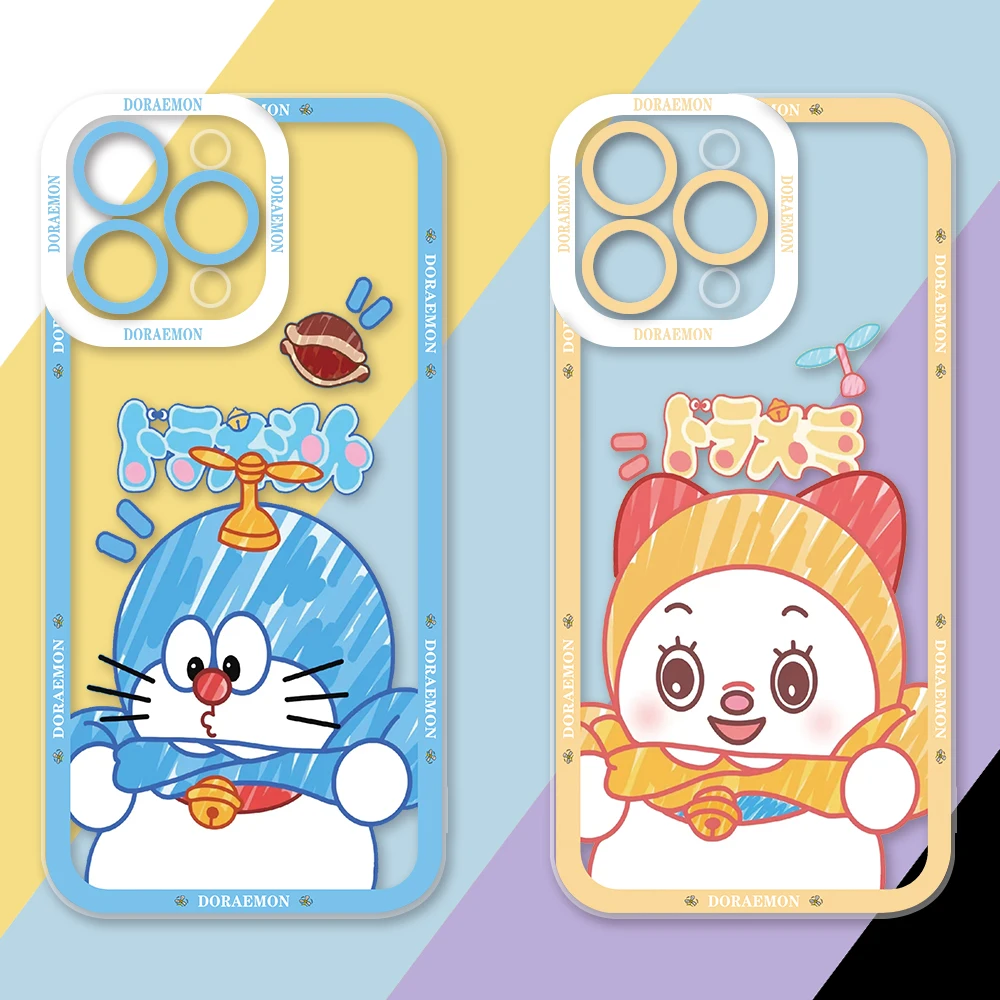 

Japan Anime D-Doraemon Phone Case For iPhone 14 12 13 11 Pro Max Mini 8 7 6 6S X XS XR SE Plus Soft Silicone Transparent Cover