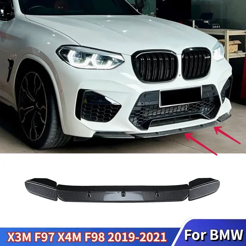 Для BMW X3M F97 X4M F98 Pre-LCI M Competition Sport 2019-2021 Автомобильный передний бампер разделитель
