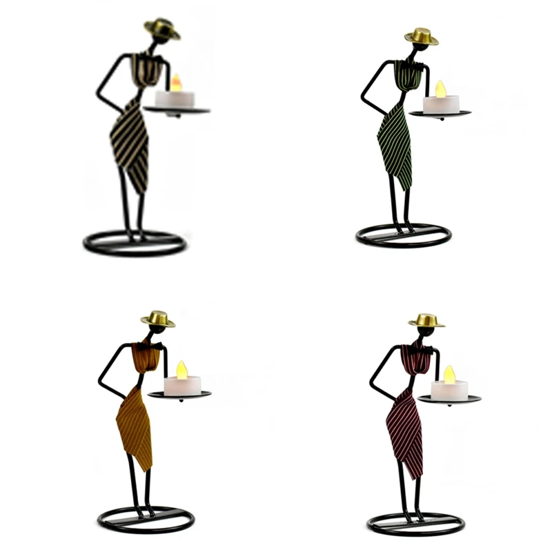 

Abstract Waiter Candlestick Home Decoration Crafts Handmade Iron Candle Holder Party Dinner Display Props Gifts