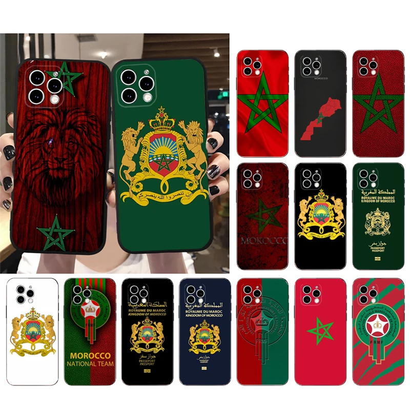 

Morocco Flag Passport Phone Case For iphone 14 13 12 11 Pro Max XS XR X 12mini 14 Plus 7 8 SE Mobile Phone Case Funda