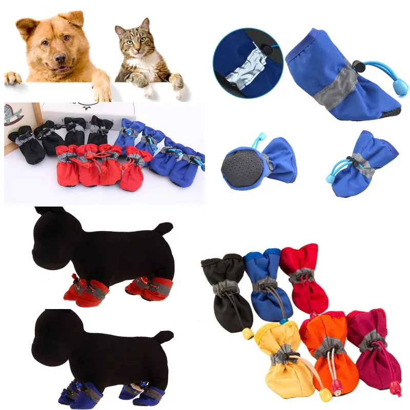 4 шт./комплект водонепроницаемые зимние ботинки для собак |