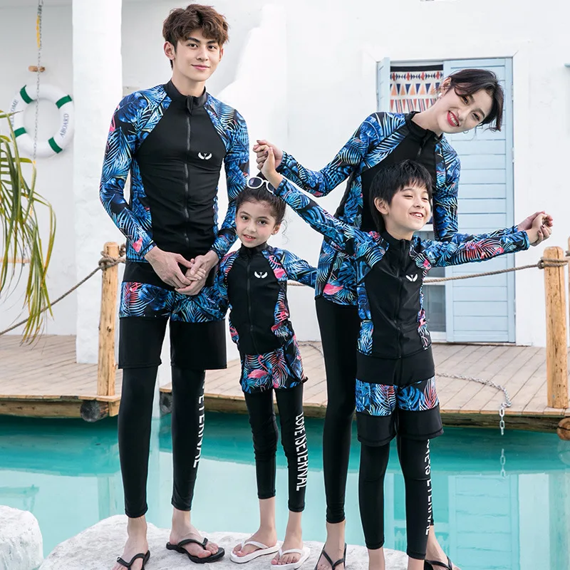 

Rash Guard Men's Women's Split Long-sleeved Trousers Swimsuit Surfing Suit Diving Suit Five-piece Suit Sea Beach Swimming