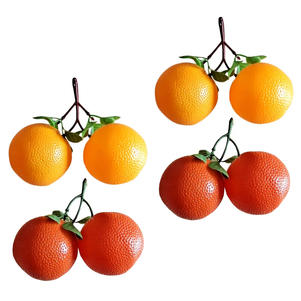 

4Pcs Imitation Orange Craft Realistic Vivid Orange Decor Artificial Fruit