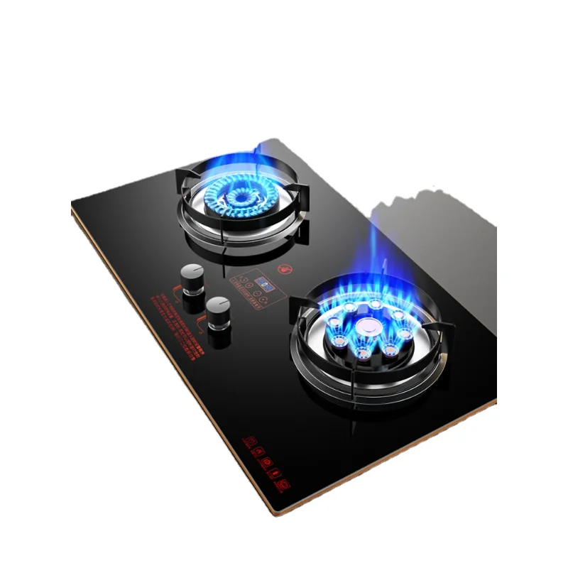 Kitchen Double Gas Burner Stove Built-in Cooktop Hob Gas Cooker Household Gas Panel Fogao Desktop Timing Function Estufa De Gas