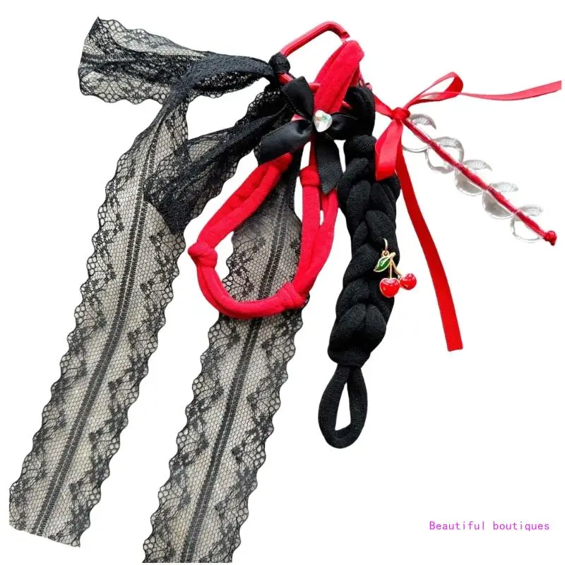 Очаровательный брелок с котом и бантом модная плетеная веревка ремешок для