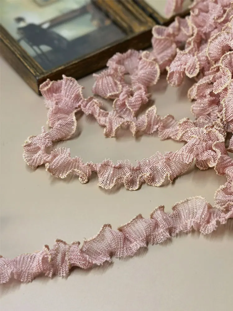 2 5 см в ширину 3D плиссированный тюль сетка кружевная оборка свадебное платье