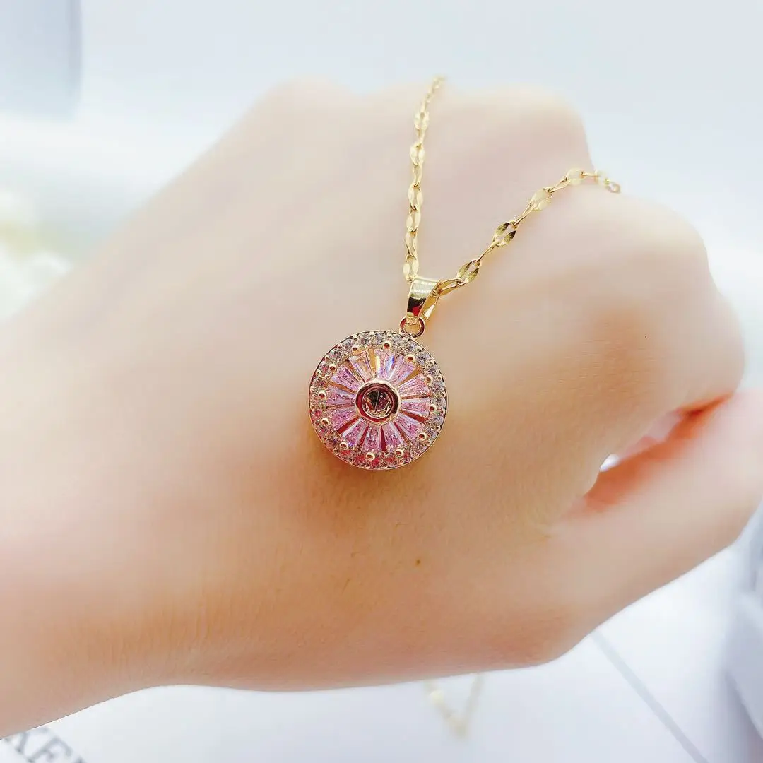 

Genuine 925 Sterling Silver Diamond Necklace Pendant with Gold Filled Jewelry Naszyjnik Collare Mujer Silver 925 Jewelry Pendant