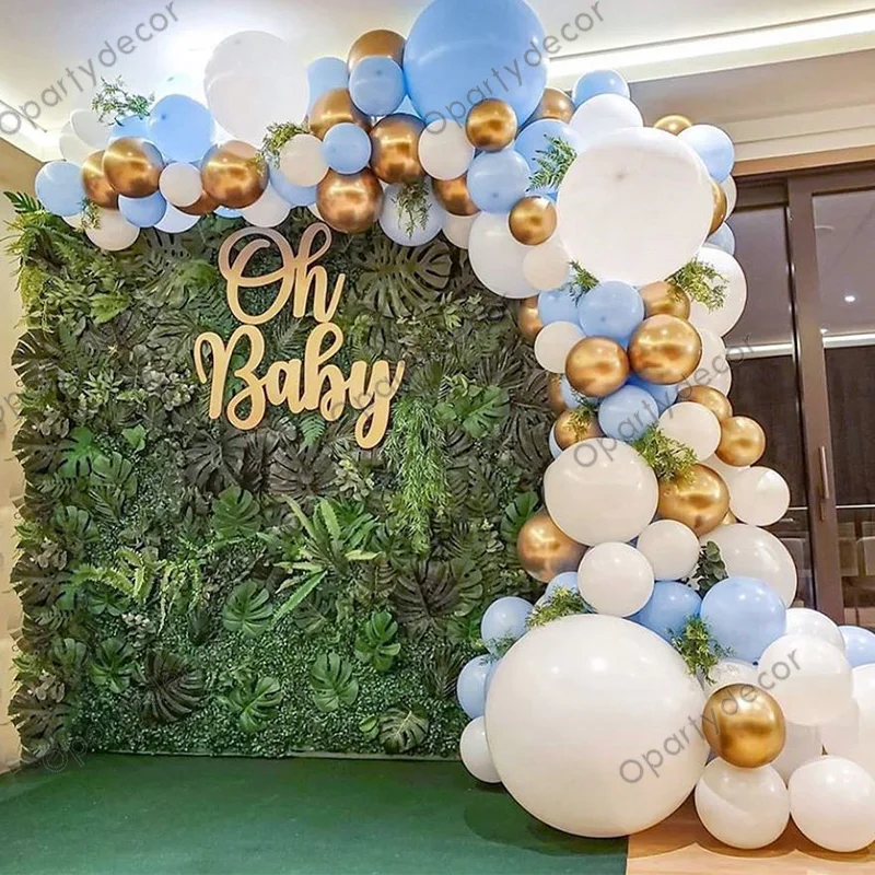 

153Pcs Blue Balloon Garland Pastel White Metallic Gold Baloon Arch Kit Birthday Decorations Balloons Christmas New Year's Eve