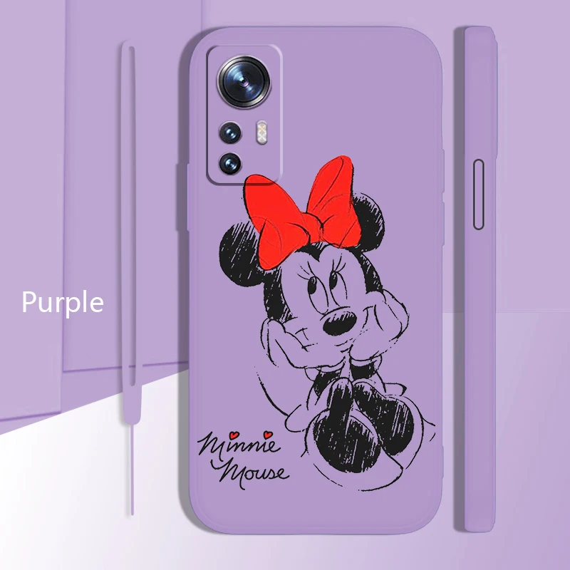 

Mickey Minnie Anime Phone Case For Xiaomi Mi 12 11 11T 10 10T 9 9SE Lite Pro Ultra A3 Liquid Rope Candy Color Cover Coque Capa