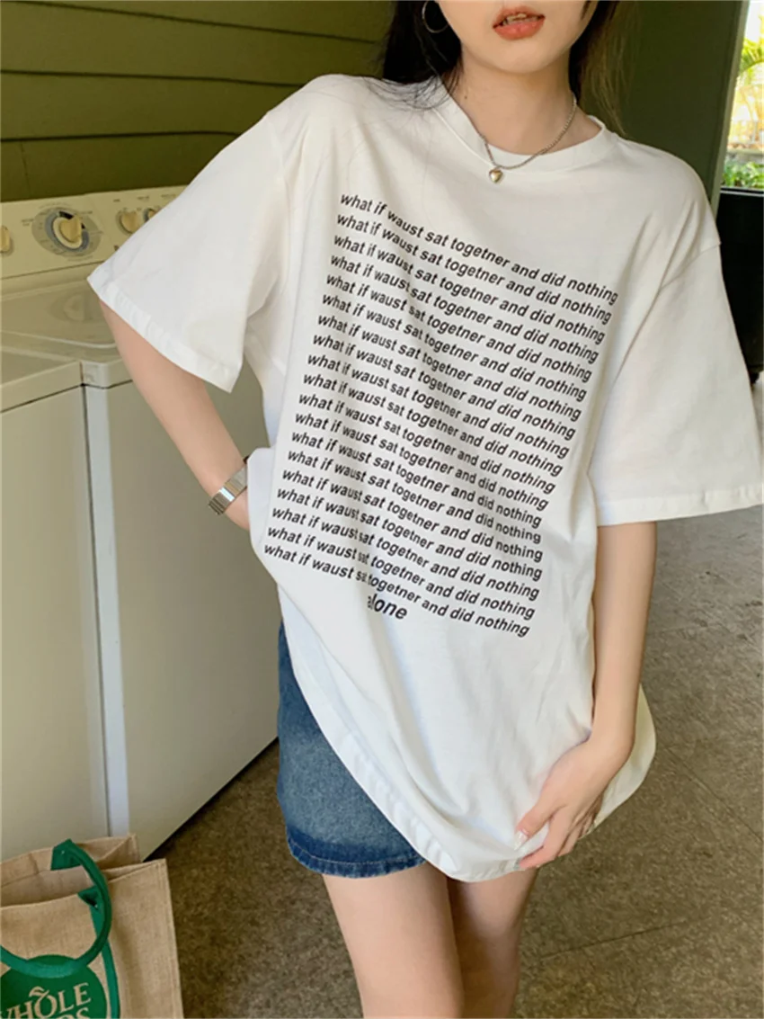 Футболка Alien Kitty Женская с рукавом до локтя модная универсальная Свободная