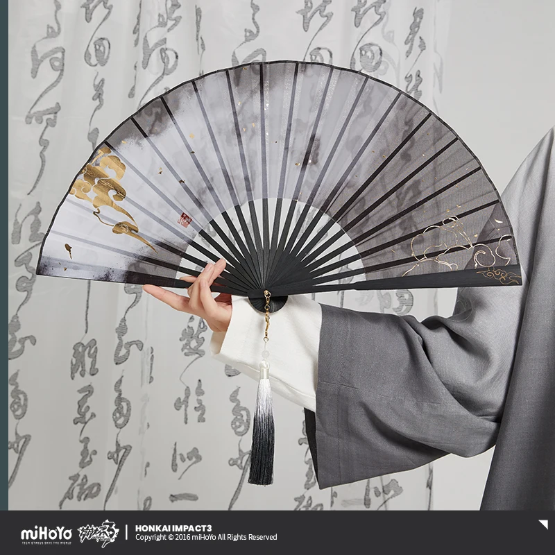 

Аниме Honkai Impact 3 Fu Hua тема складной веер мультфильм ручной сложенный крутой тканевый веер косплей костюм реквизит Рождественские подарки