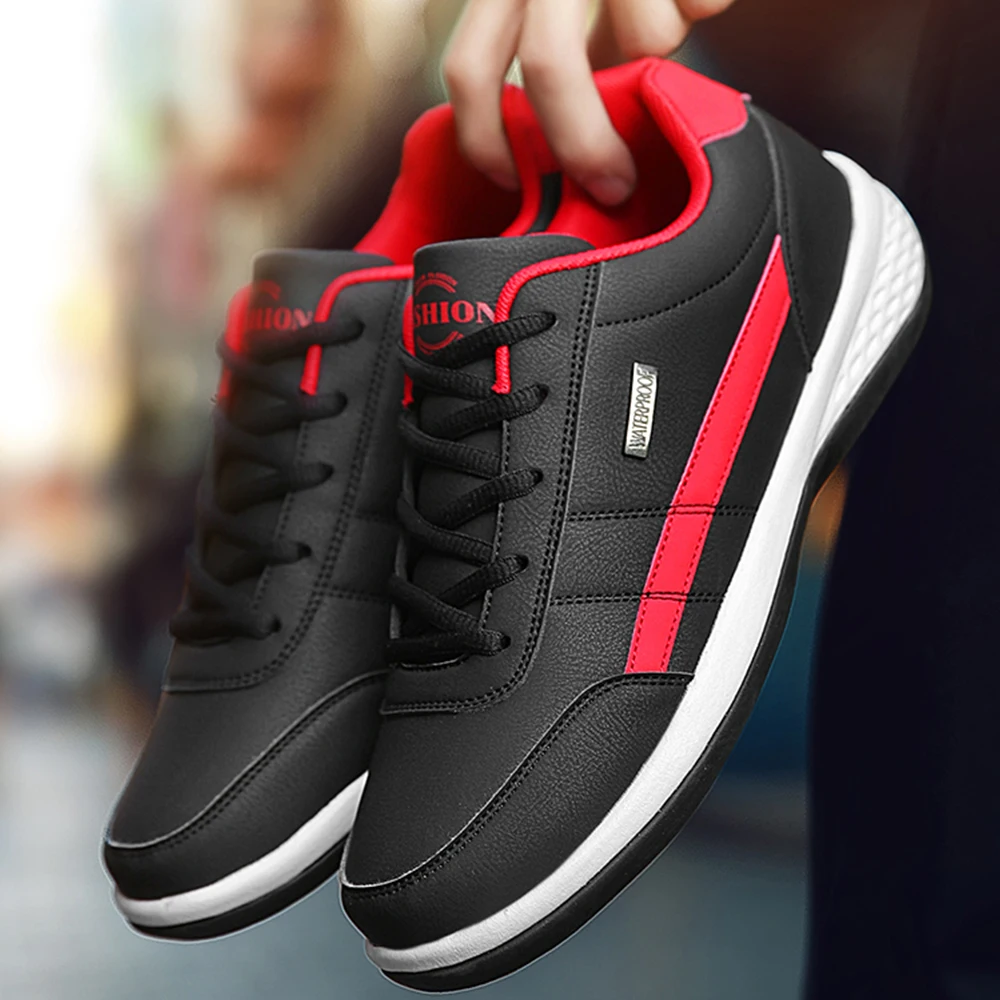 Men Sneakers Shoe Casual Light Shoes Sneakers Lac-up Flats Breathable Outdoor Leather Non-slip Men's Shoes Size38-48