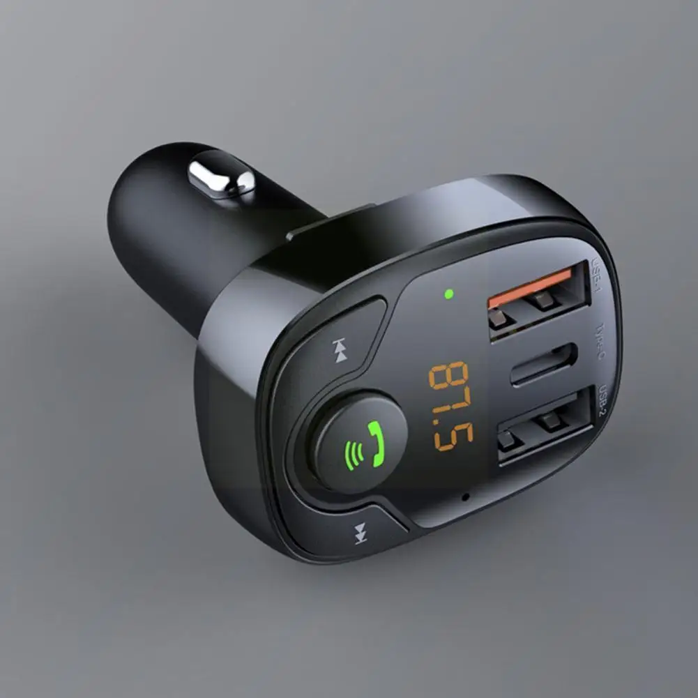 

FM-трансмиттер автомобильный, bluetooth, Mp3, USB Type-C, QC3.0