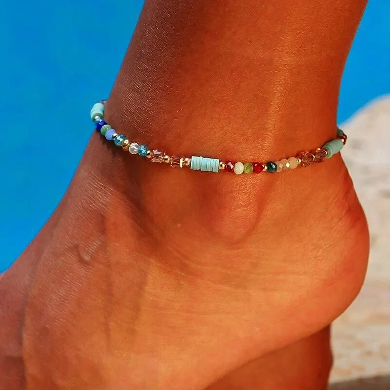 

Bead Anklet Foot Chain Crystal Anklet Bracelet Women Jewelry Boho Handmade