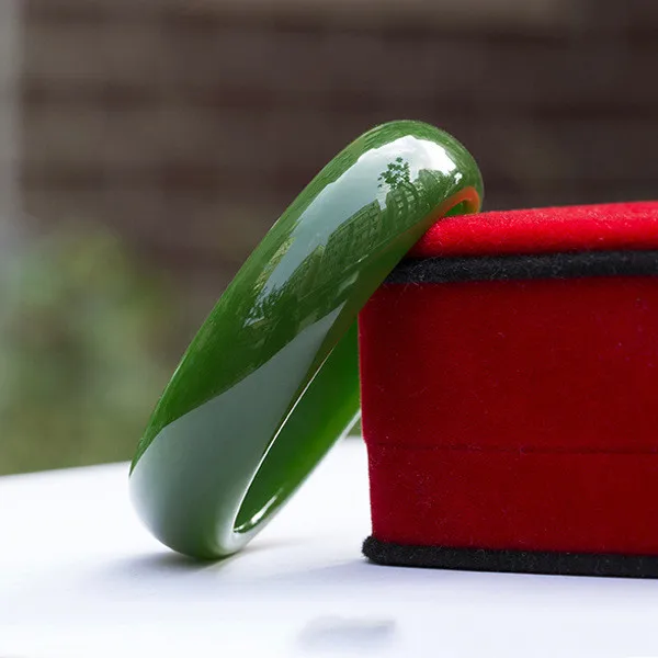 

Xinjiang Hetian нефритовый браслет шпинат зеленый женский браслет ювелирные изделия