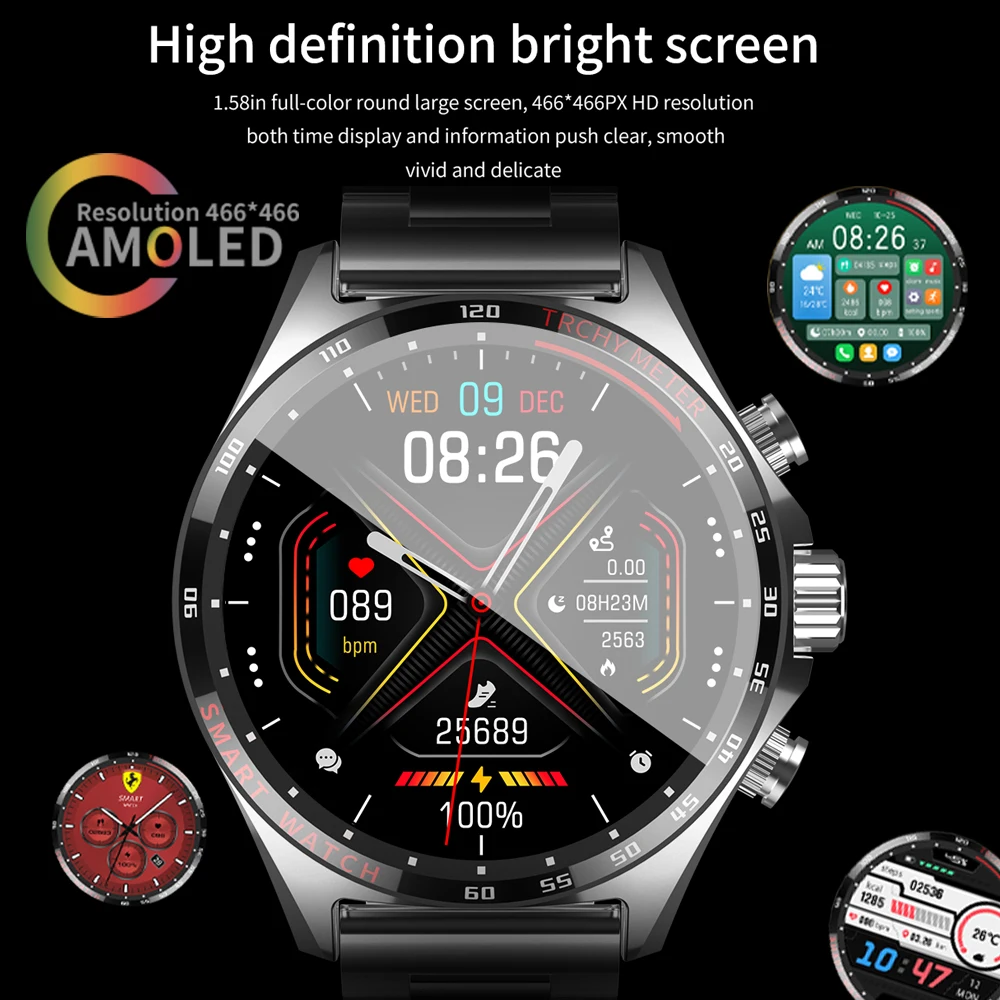 

Outdoor Smart Watch Bluetooth Call 1.52"HD Smartwatch Heart Rate ECG Monitoring NFC Compass IP68 Waterproof Sport Watch