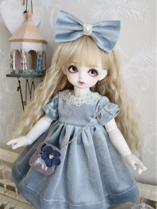 

1/6 1/4 1/3 шарнирное платье + заколки для волос кукла ретро платье милая розовая Синяя бархатная для 1/3 1/4 1/6 BJD SD DD 1/6 Blyth аксессуары для кукол
