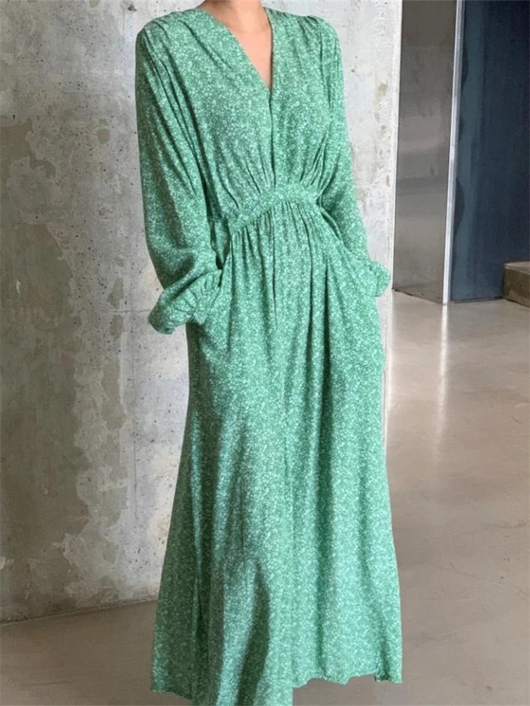 

Женское винтажное платье с длинным рукавом, длинное вечернее платье большого размера с принтом, платье для выпускного вечера, лето 2023