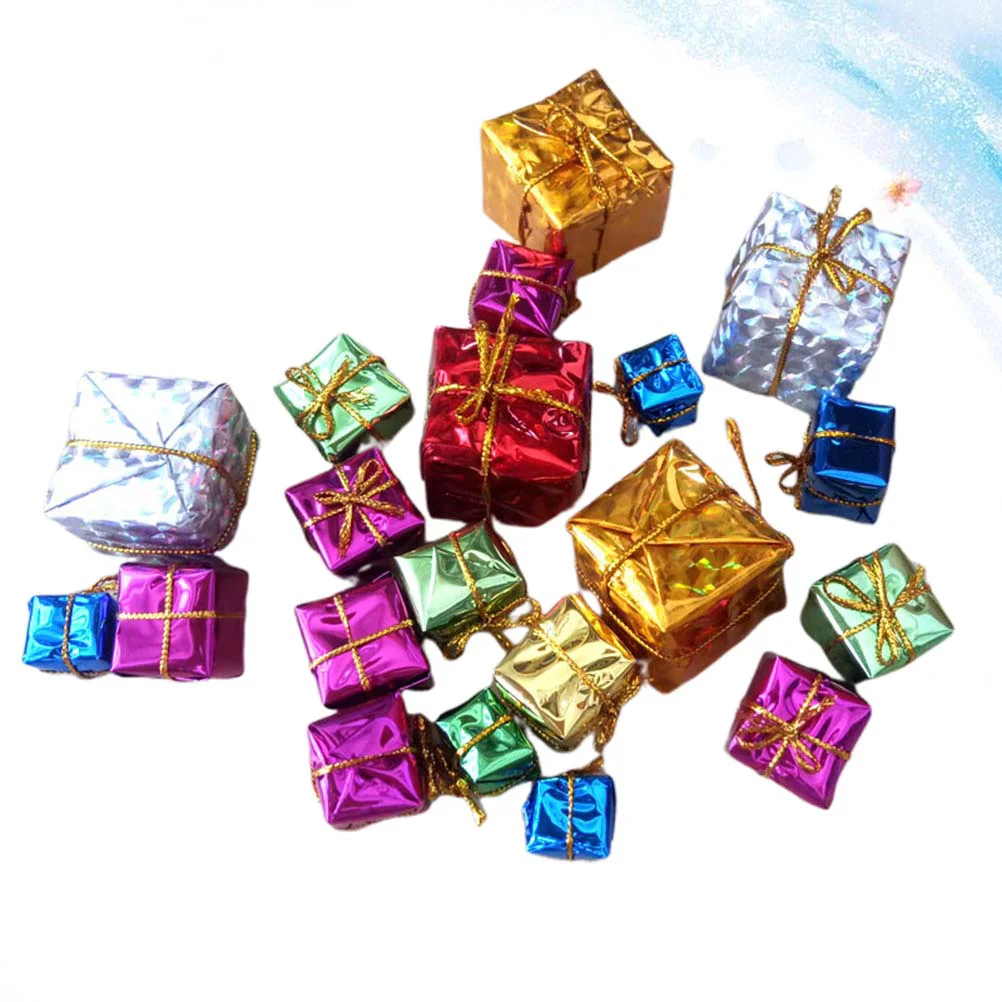 

Christmas Gift Boxes Ornaments Mini Tree Box Miniature Hanging Ornament Presents Decorationswrapped Presentfoam Decoration