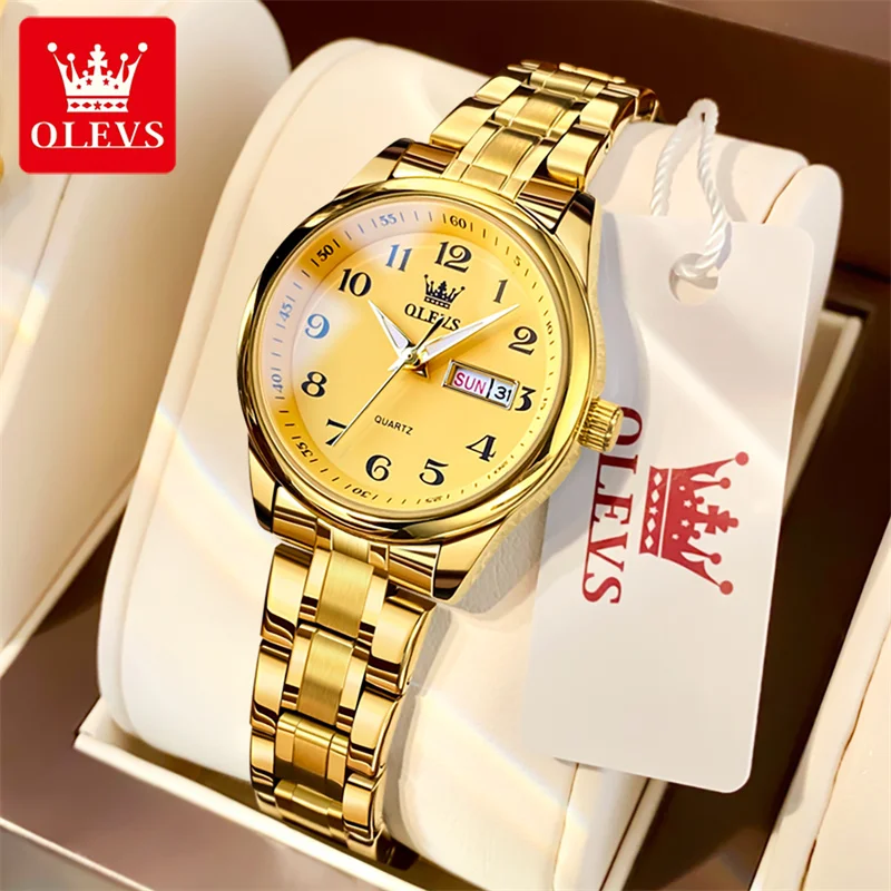 Fashion New 2023 OLEVS Luxury Women Bracelet Quartz Watches For Women Wristwatch Stainless Steel Causal Watch Lady reloj mujer