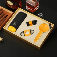 galiner box cigar lighter cutter set travel portable humidor tube cigar ashtray metal accessories gift set cigar case leather