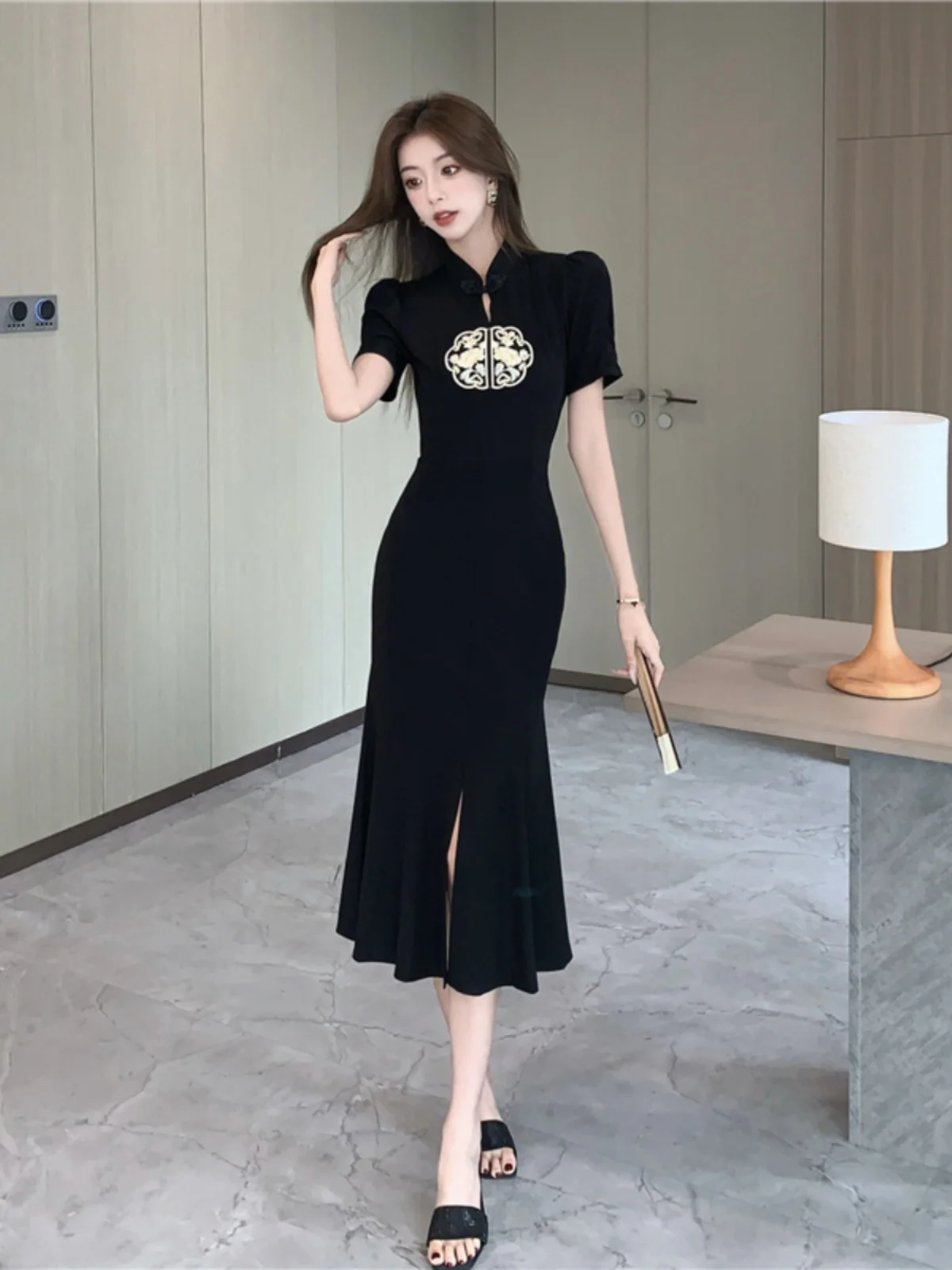 Новое китайское женское платье с вышивкой лето 2023 легкое повседневное носимое