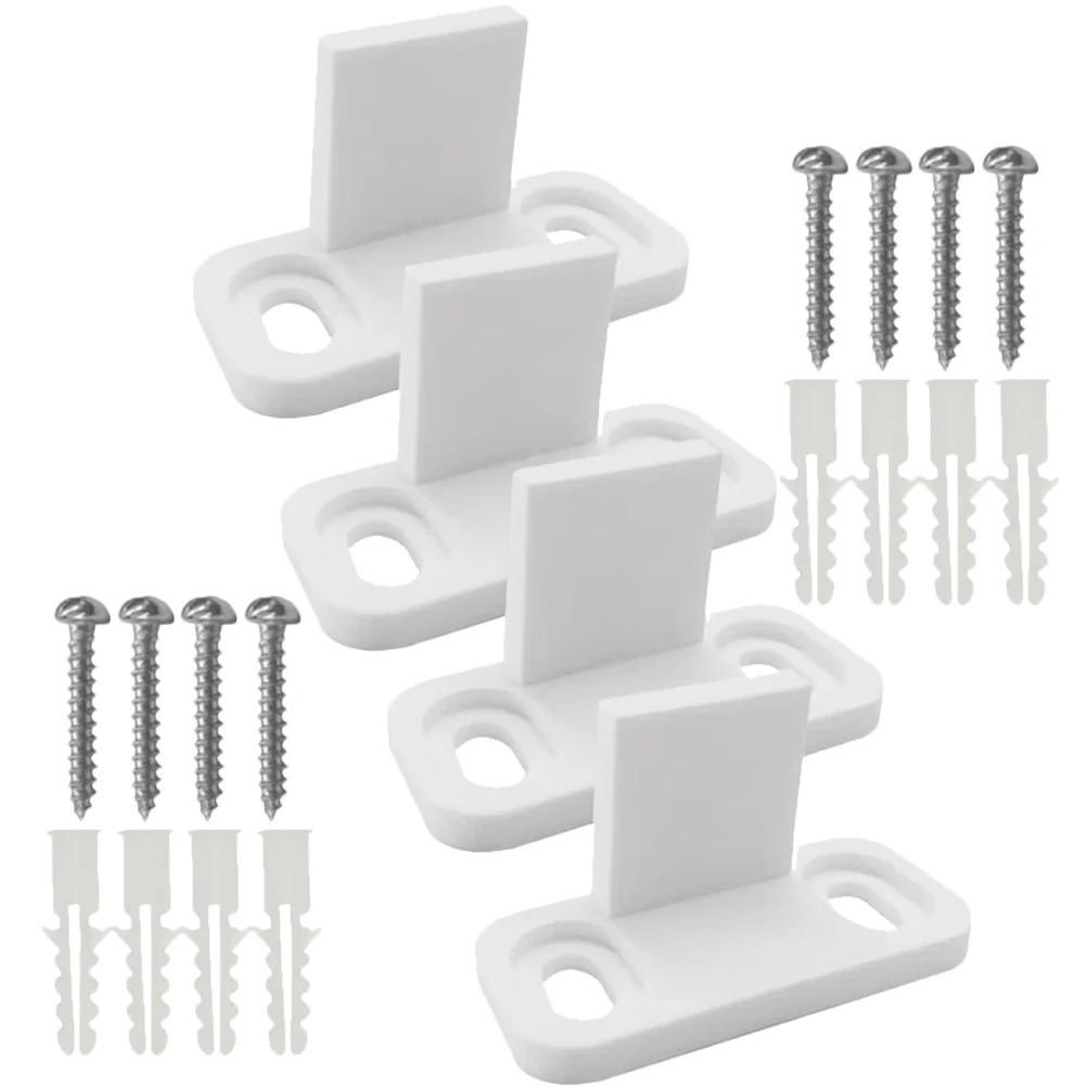 

4 Sets Barn Door Swing Stop Floor Guides Fall The Ground Bottom Stopper Sliding White