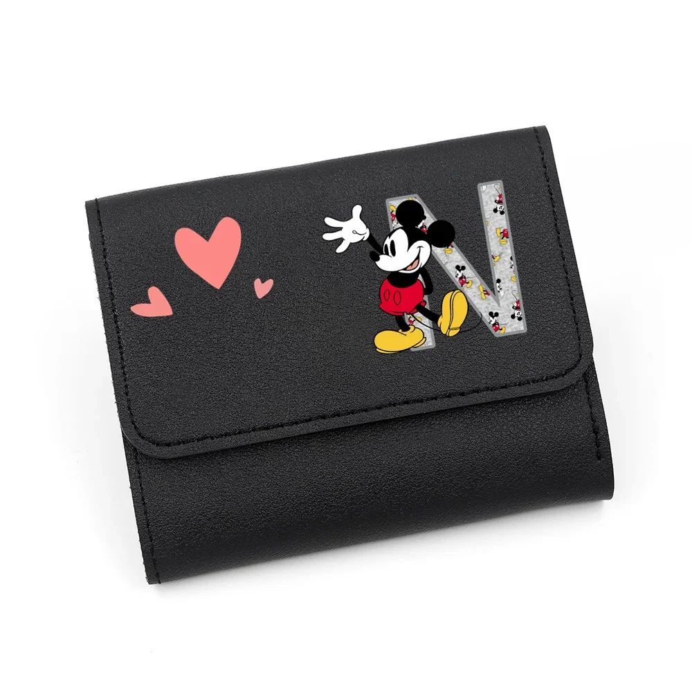 Женский кошелек на застежке с 26 буквами и Микки-Маусом