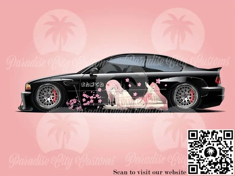 

Автомобильная накидка с японским аниме персонажем, виниловая накидка, универсальный размер