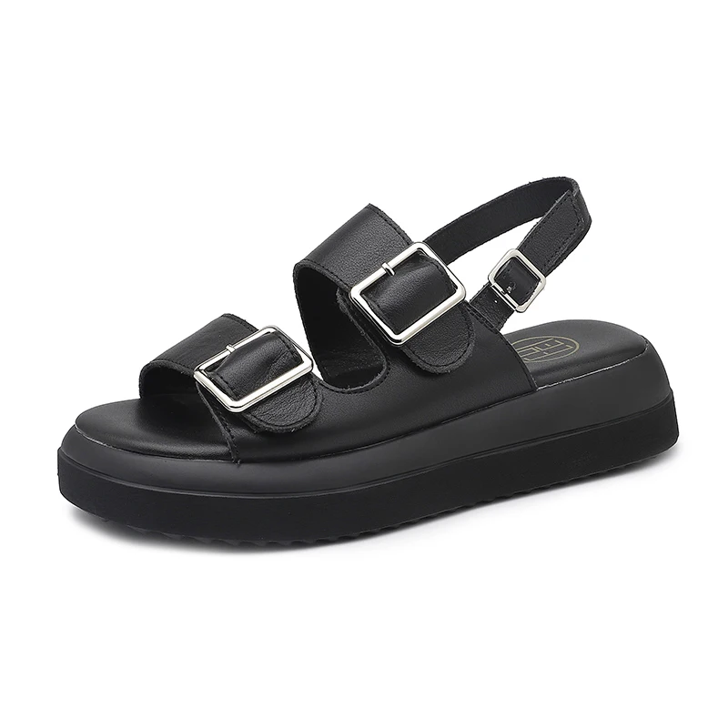 

Roman Sandals for Girls Platform Heels Women's Sandals Summer 2022 Elegant Medium Heel Flat Shoes Woman Fashion Beach Sandles 40