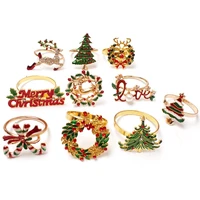 christmas napkin rings set of 10 napkin holder rings for holiday christmas table decoration elk napkin buckle