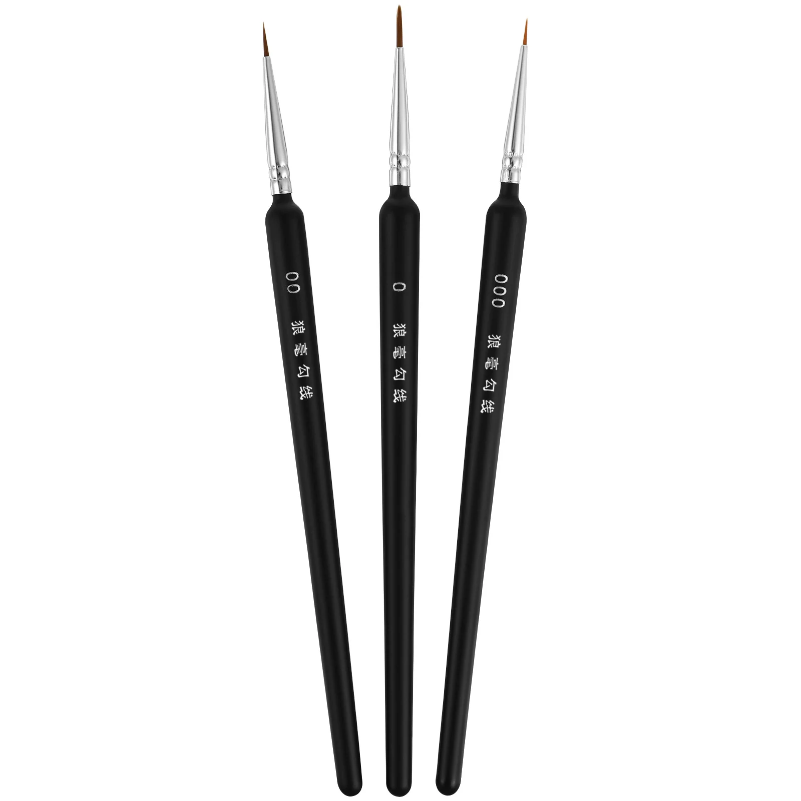 

3 Pcs Nail Kit Micro Detail Brushes Miniature Paintbrushes Wolf Hair Dry Painting Wooden Details Child Tiny Kids Tool