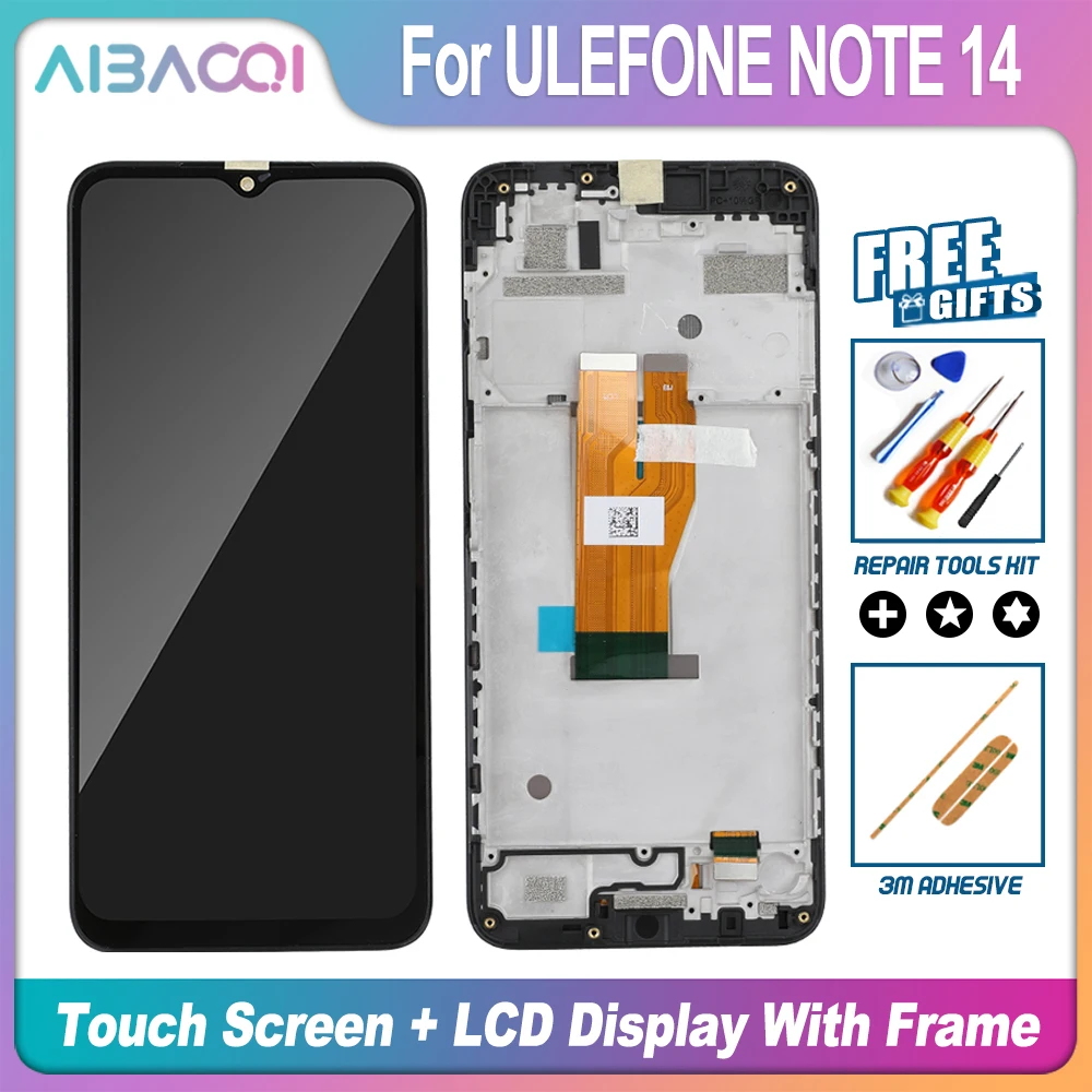 AiBaoQi Новый 6,52 дюймовый сенсорный экран + 720x1600 ЖК-дисплей + рамка в  сборе, замена для телефона Ulefone Note 14 Android 12 | AliExpress