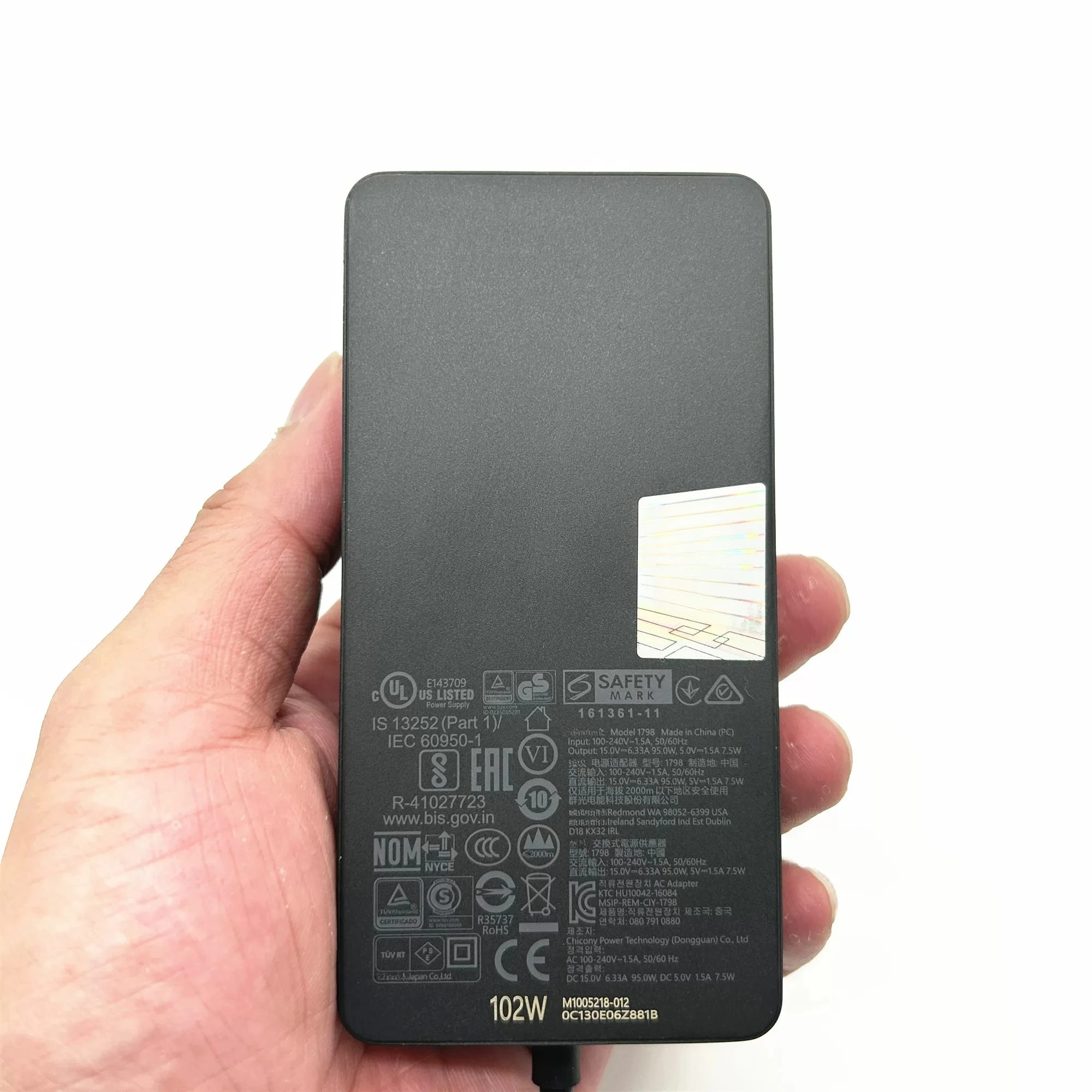 Фото Адаптер питания для Microsoft BOOK 2 1798 102W Enhanced Edition с одним дисплеем, зарядное устройство 15V6.33A №2