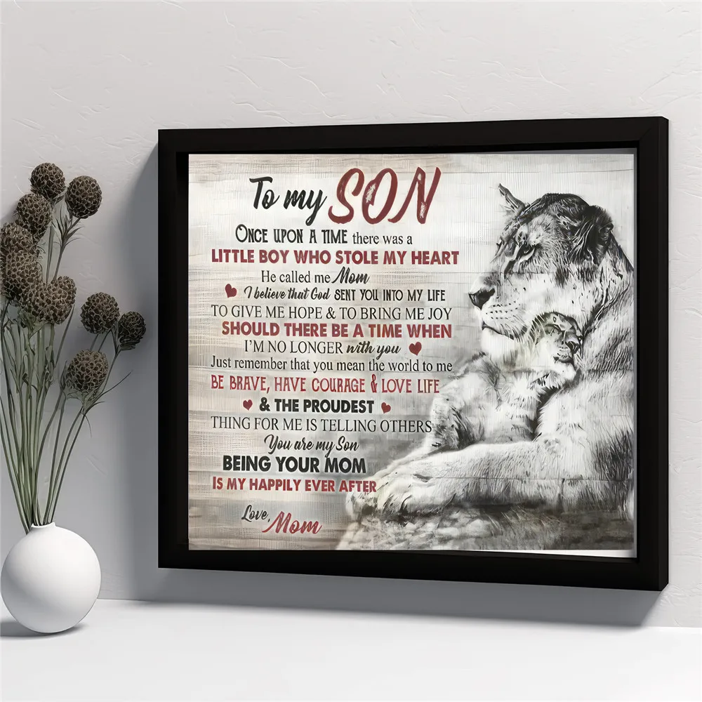 Вдохновляющий моему сыну принт на холсте постер в стиле ретро мотивационный лев