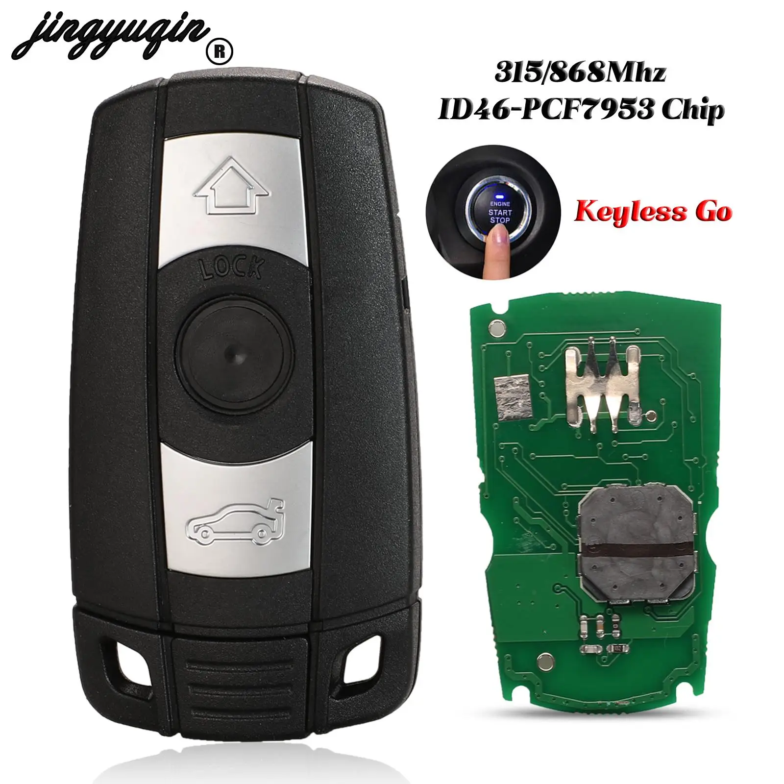 Интеллектуальный Дистанционный Ключ Jingyuqin Keyless-go Для Bmw Cas3 3/5 Series X5 2006-2011 С Чипом