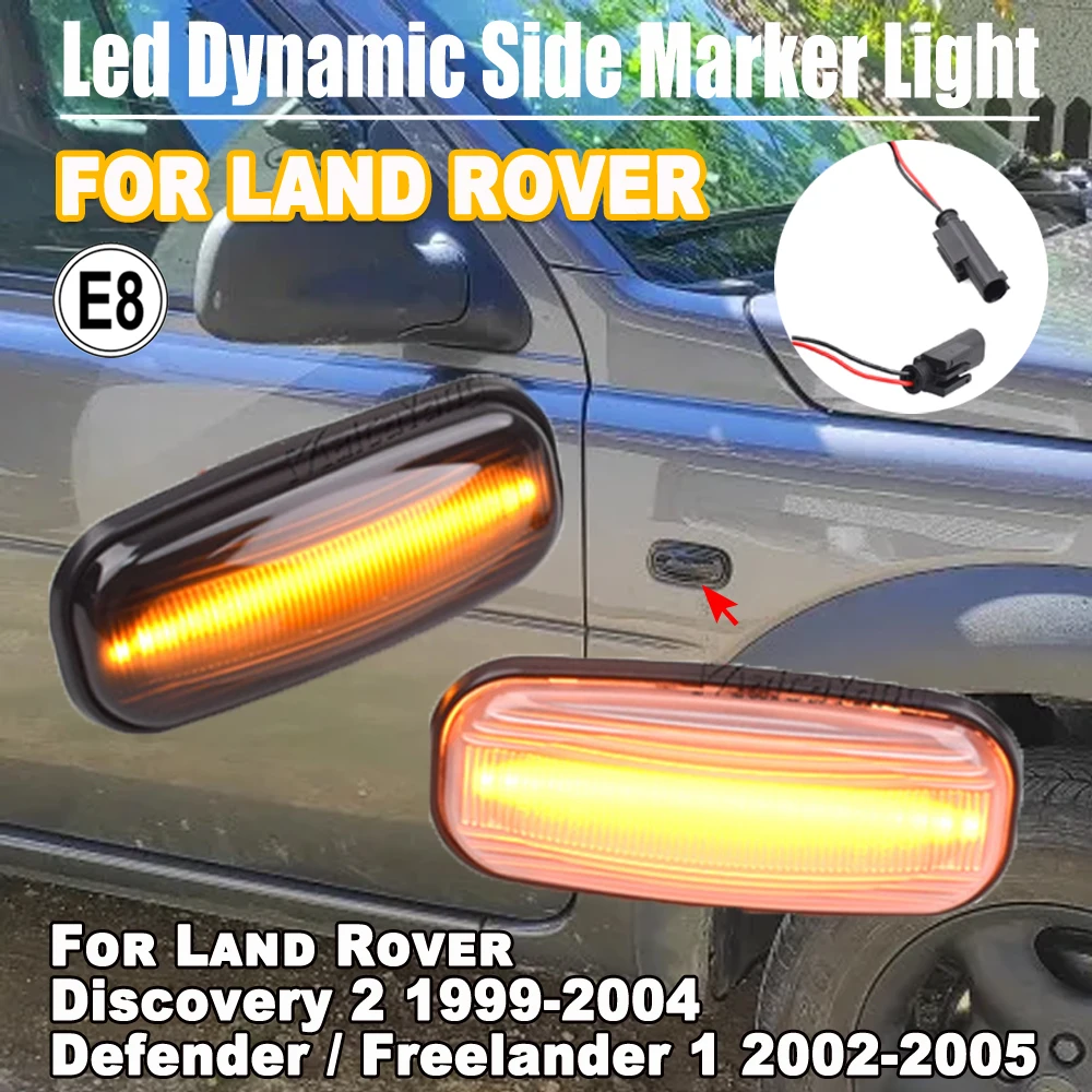 2 шт. динамический светодиодный боковой габаритный фонарь указателя поворота для