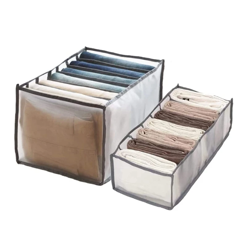 

Органайзер для одежды моющийся на 7 ячеек, коробка для хранения джинсов, складной шкаф