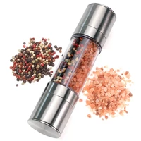 leeseph stainless steel salt and pepper grinder set 2 in 1 adjustable ceramic sea salt grinder pepper grinder