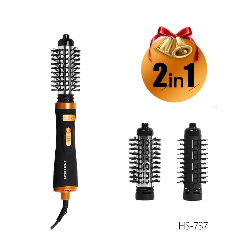 2 в 1 горячий расчесывающий вращающийся электрический утюжок для завивки и выпрямления, пушистый салонный фен-мультитул.