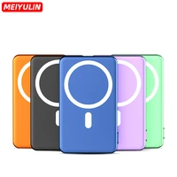 10000mah mini portable magnetic wireless power bank pd 22 5w fast charger type c led display external battery pack for iphone 13