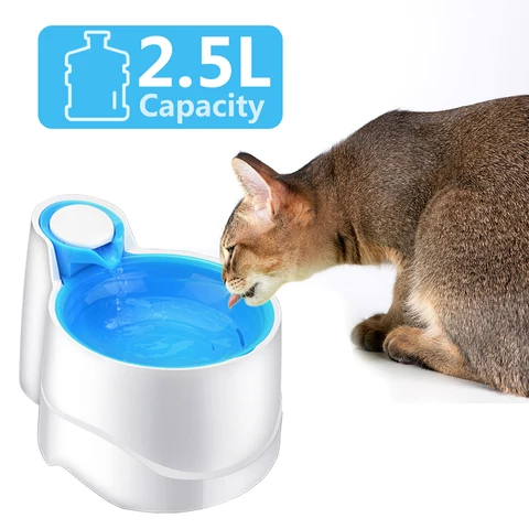 Автоматический питьевой фонтанчик для домашних животных, бесшумная поилка светодиодный собак и кошек со светодиодной подсветкой, емкость л