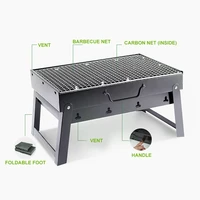 2022 new folding lightweight portable barbecue charcoal mni bbq grill outdoor patio camping cooker bbq party cooking tools