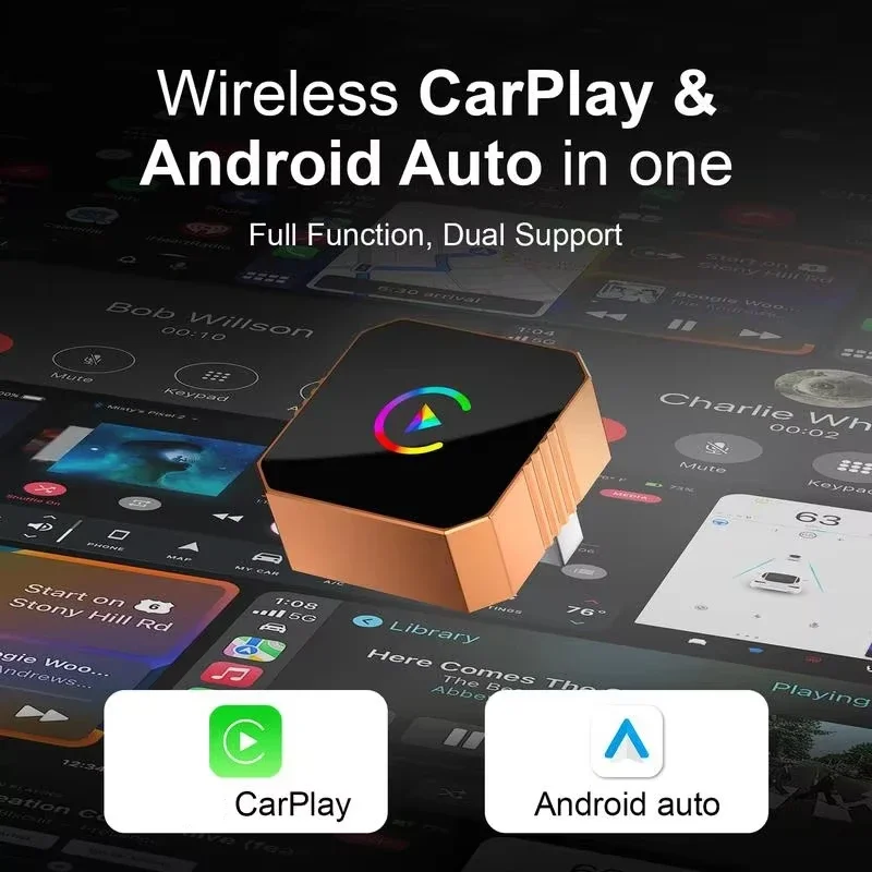 Фото Lenovo Wireless CarPlay Android Auto Adapter 2 In 1 Car Infotainment Box 2026 Plug Play Fast Auto-Reconnect AI Smart Box NEW №3