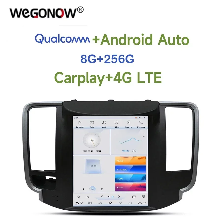 Автомобильный DVD-плеер Tesla Qualcomm Carplay Android 11 0 8G + 256G 4G SIM GPS Радио Wi-Fi Bluetooth для Nissan Teana J32