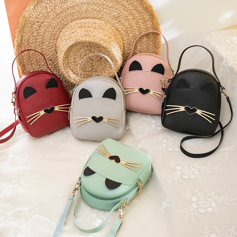 

Cute Kitty Backpack 2023 Summer New Female Bag Small Fresh Mini Multi-functional Backpack Bags for Women