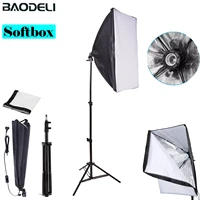 photographic equipment photo studio photography soft box kit with triopod video 50x70cm softbox photo box with lamp holder e27