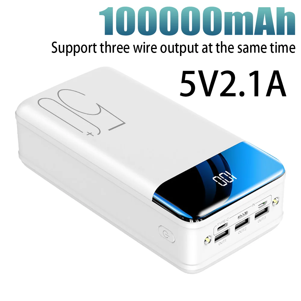 

100% new genuine fast charging 100000mah power bank large capacity mobile power universal 5v2.1a fast charging