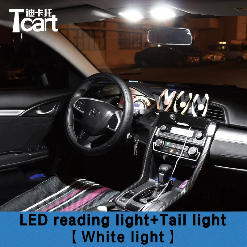 

New 4pcs LED Interior Lights Accessories CN for Honda Civic 10TH Gen 2016 2017 2018 2019 2020 2021